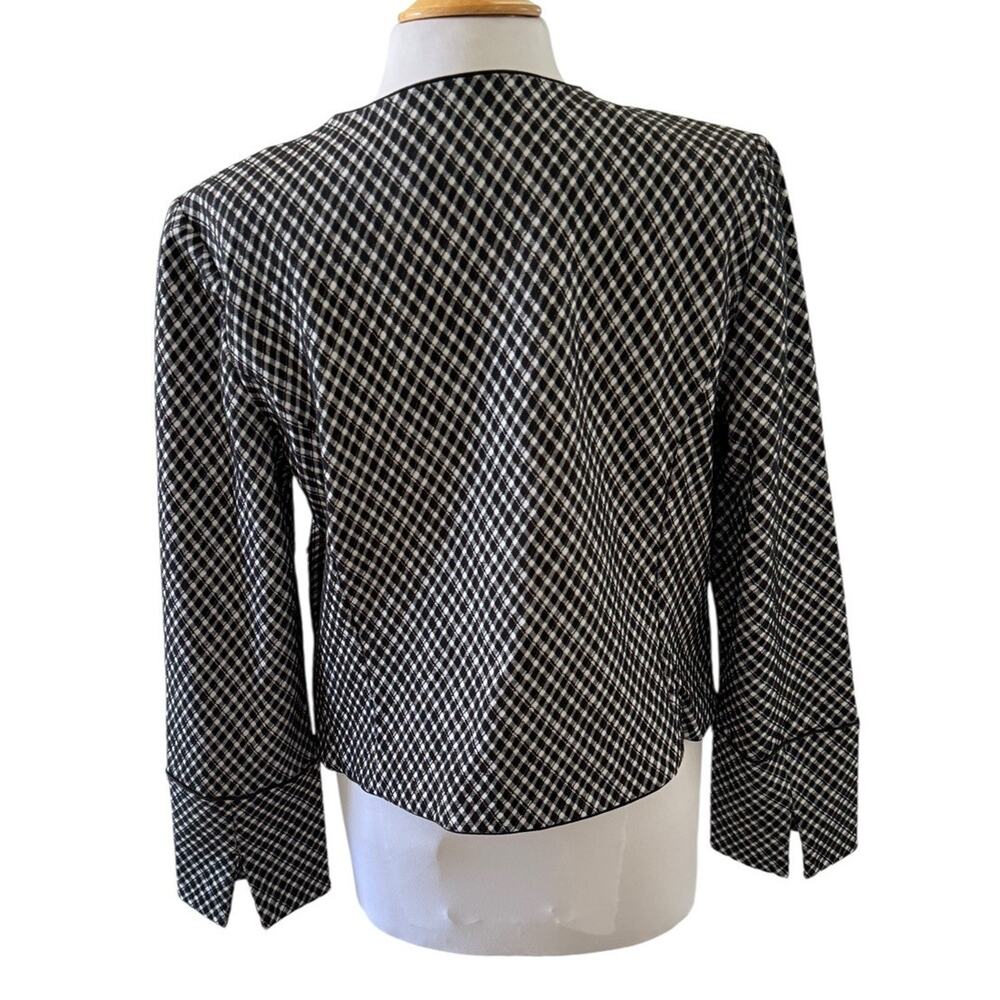 NEW SPANX Women’s PONTE Lady Jacket Jacquard Plaid Cropped Blazer Black Large - Picture 6 of 14